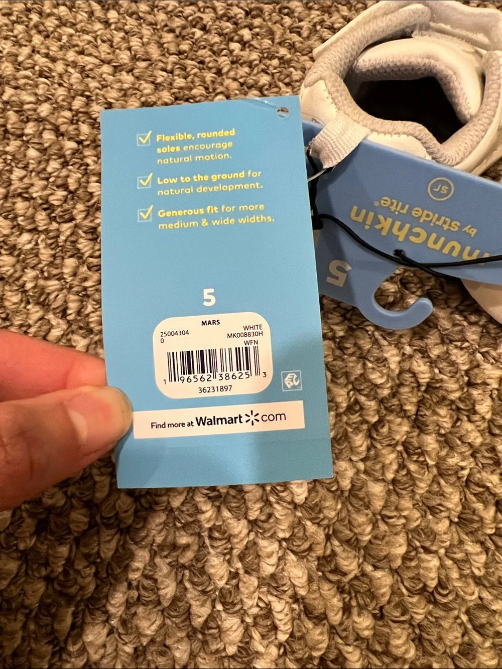 Stride Rite White Toddler Hook-and-Loop Sneakers
